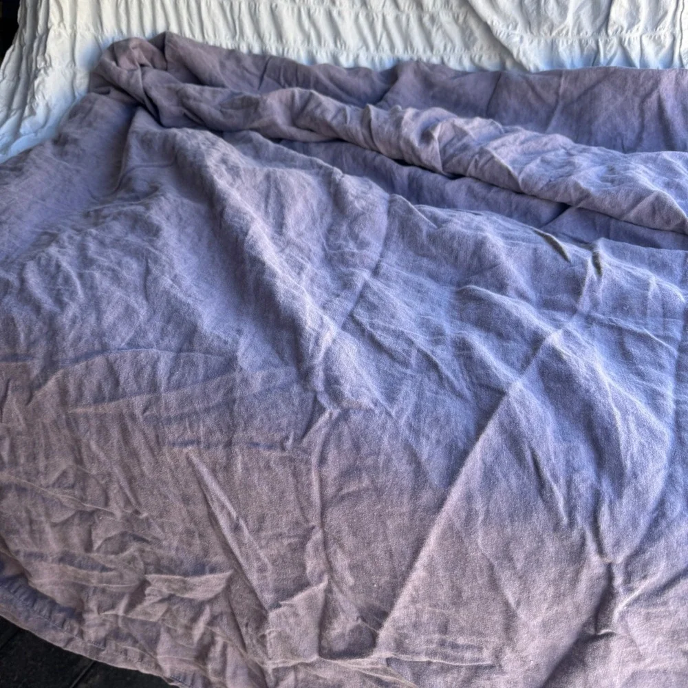 Restoration Hardware Duvet Cover Full/Queen Purple Stonewashed Belgian Linen